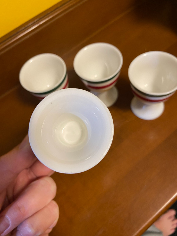 Set of 4 Egg Cups Lord and Taylor Porcelain Striped Hudson Bay in Arts & Collectibles in Oshawa / Durham Region - Image 3