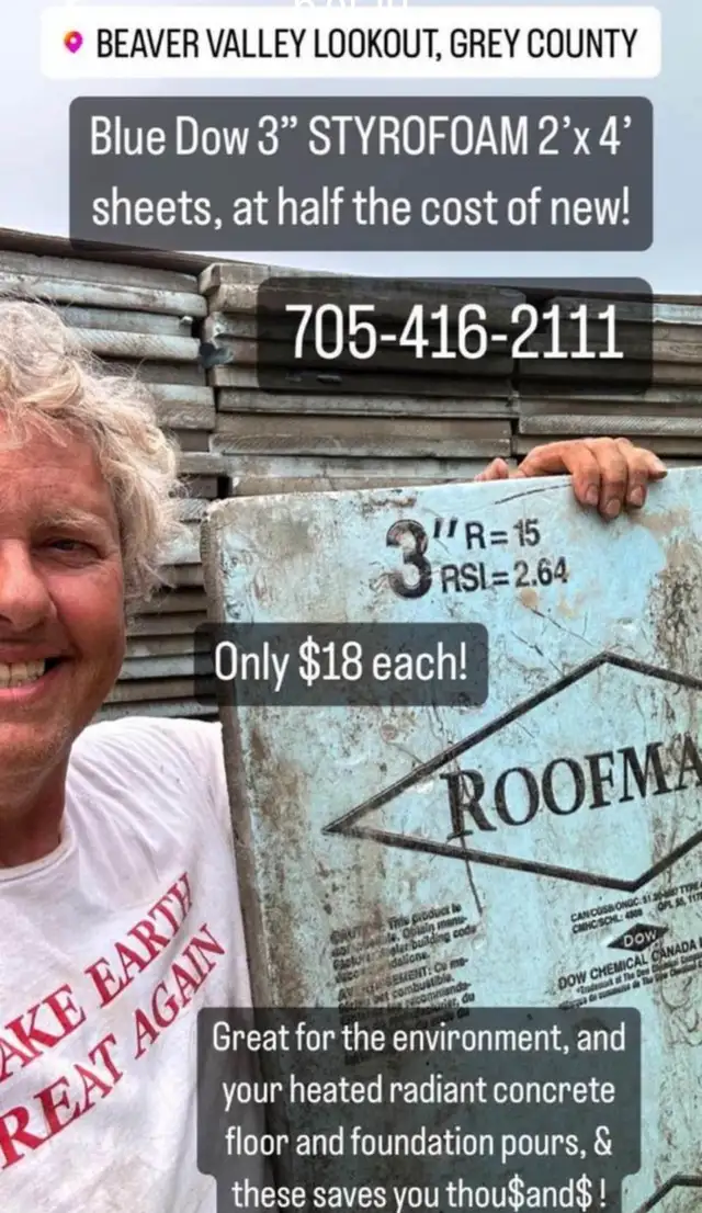•Blue or Pink 3” thick R-15 Styrofoam 4 Radiant Floors Concrete! in Floors & Walls in Owen Sound - Image 3