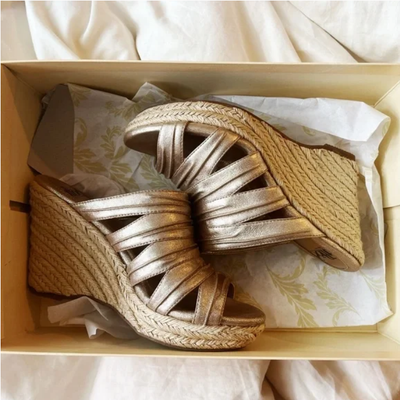 Sofft - (Size 9) Straw Open Toed Wedges High Heel Sandals Shoes, View more