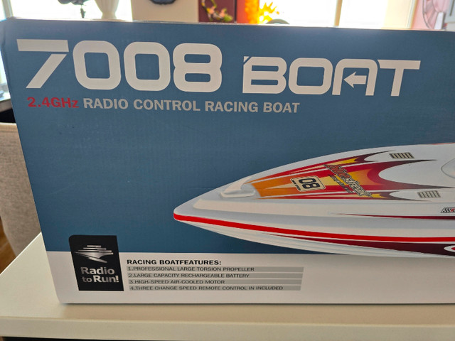 Shuang Ma 7008 RC Speed Boat Double Propeller Blue Streak in Toys & Games in Dartmouth - Image 3
