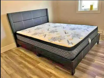 Modern Style Bed with Sturdy Frame & Free Mattress, View more