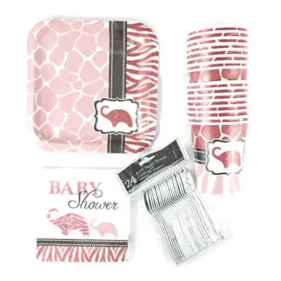 Safari Baby Shower Girls Dessert Bundle for 16 People, View more