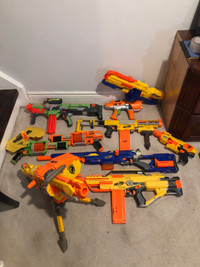 Assorted nerf guns 10 total  ammo not included 