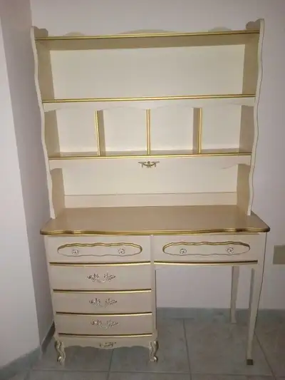 Vintage Vanity Desk with Hutch, View more
