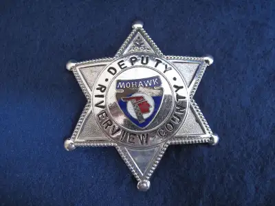 VINTAGE DEPUTY BADGE - RIVERVIEW COUNTY - MOHAWK, View more