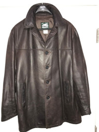 Vintage Roots Leather Chocolate Brown Mens Size Large Jacket