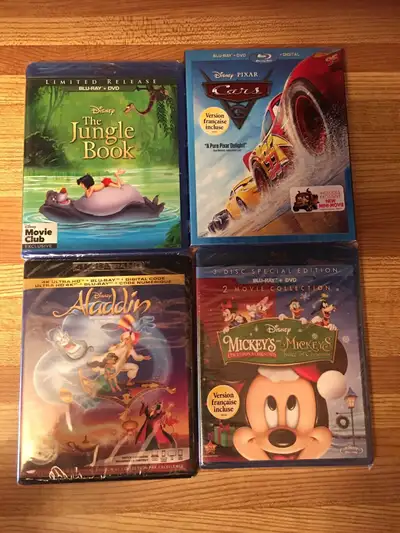 BLU-RAY & DVD-DISNEY-4 CLASSIC ANIMATED-$30.00 +, View more