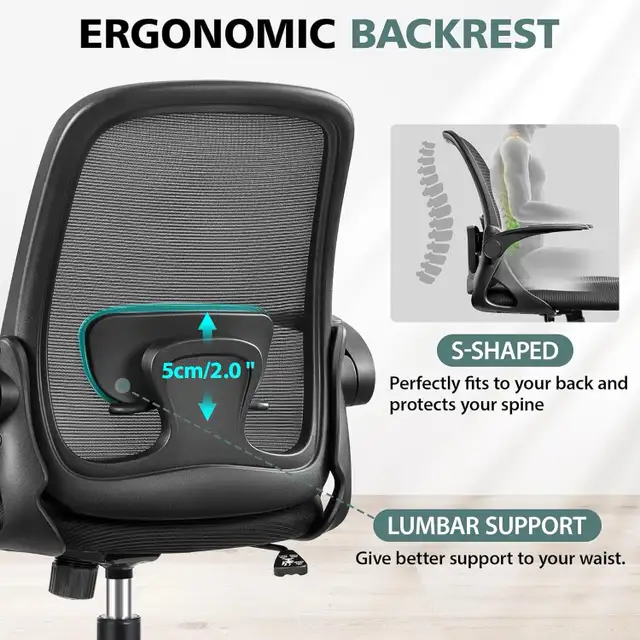 Office Chair Ergonomic Desk Chair with Lumbar Support in Chairs & Recliners in Markham / York Region - Image 6