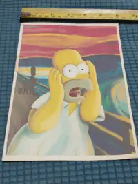 6"x8" iron on transfer, Homer Simpson in Munch's The Scream