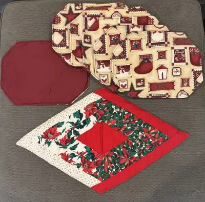 Christmas Placemats and Quilted Table Centerpiece, View more
