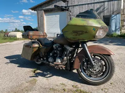 $11,500 TRADE FOR SKID TRACK STEAR OR BACKHOE “Uglymule” “RATROD HARLEY” 08 Harley FLHTP road glide...