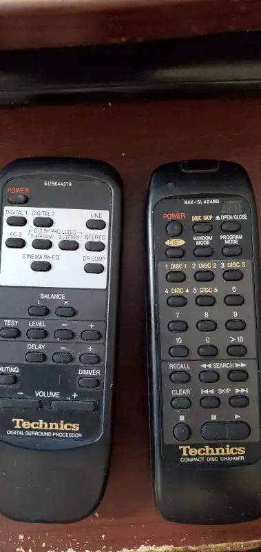 Technics remote controllers and Technics 3 way speakers, View more