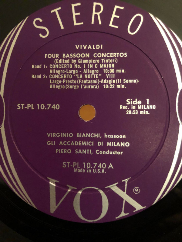 Vintage- Antonio Vivaldi 4 Bassoon concertos dans Art et objets de collection  à Ville de Montréal - Image 4