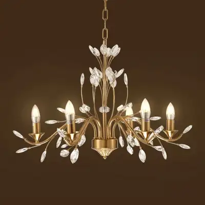  Elegant Gold Chandelier with Crystals., View more