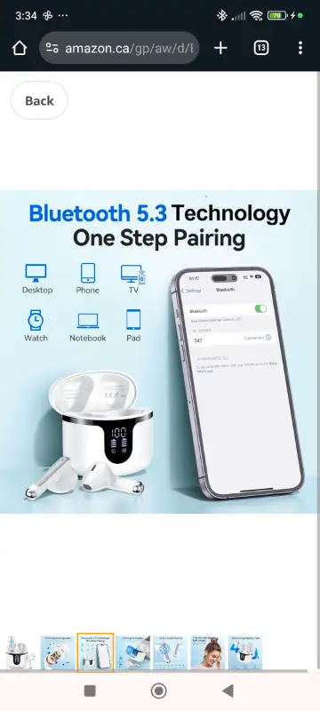 Wireless Earbuds, Bluetooth 5.3 Headphones in Ear with 4 ENC Noi62864365522946122