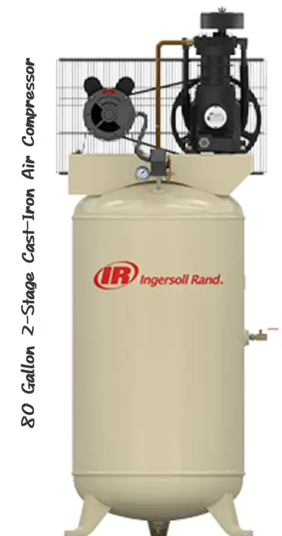 80 Gallon 2-Stage Cast-Iron Air Compressor, View more