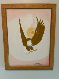 L.T Gladue Native Art Eagle Painting on Canvass