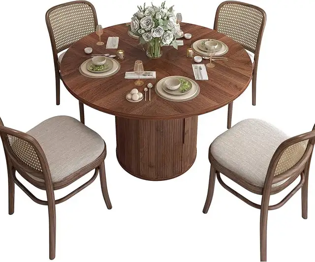 Walnut 47" Round Dining Table for 4, Kitchen Table Dinner Table in Dining Tables & Sets in Markham / York Region - Image 9