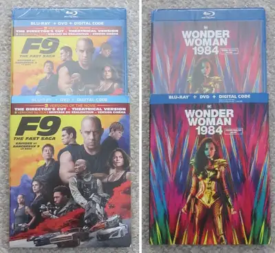 Sealed F9 from the Fast Saga or Wonder Woman 1984. These are the blu-ray & DVD & Digital Code combo...