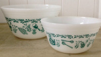 Vintage. Collection. Plats FEDERAL GLASS turquoise