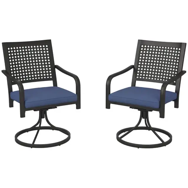 2 Pieces Patio Swivel Chairs with Cushion, Outdoor Swivel Rocker in Patio & Garden Furniture in Markham / York Region - Image 9