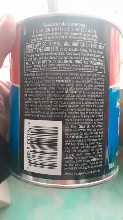 Brand new can of contact cement, View more