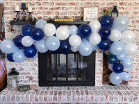Blue & White Balloon Arch 