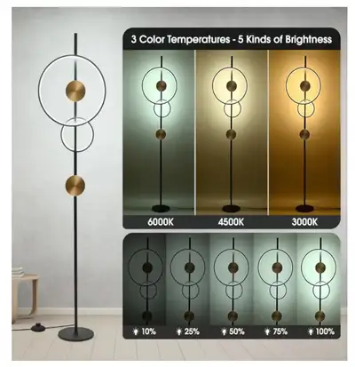 Metal floor lamp / Lampe de métal sur pieds, View more