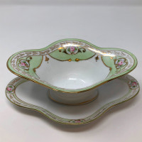 Handpainted Nippon Porcelain Gravy Sauce Bowl with Underplate