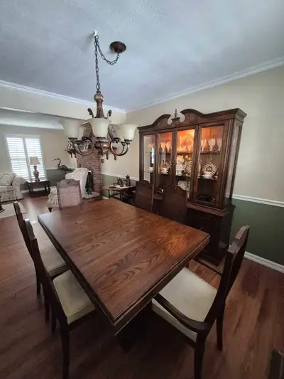 Solid Oak Dining Room Set-, View more
