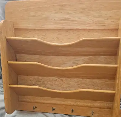 QUICK SALE – Solid Maple Wood Mail Organizer & Key Holder – $10, View more