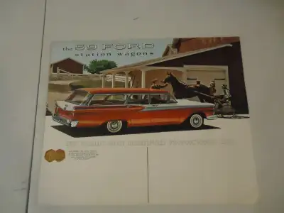 1959 Ford Station Wagons Brochure. Very Good Condition. See Pictures. $20 picked up in Angus. Can Ma...