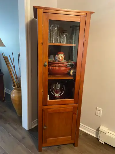 Solid wood dining set + matching server & glass cabinet, View more