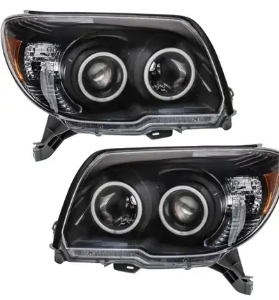 TRQ Headlight Assembly Set Headlights Driver & Passenger Side Halogen Compatible with 2006-2009 Toyo...