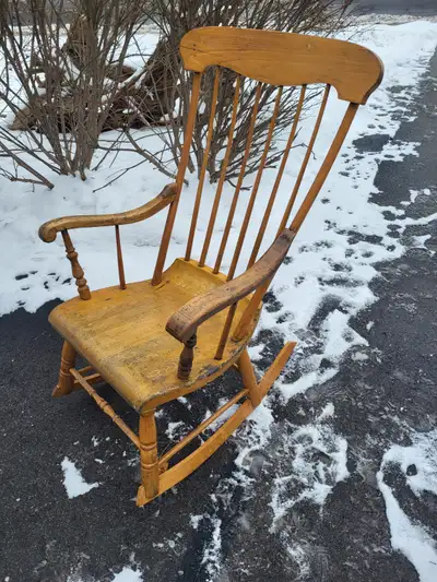 antique solid wood rocking chair, View more