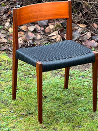 Teak Pia Chairs with Black Danish Cord seats - $695 each