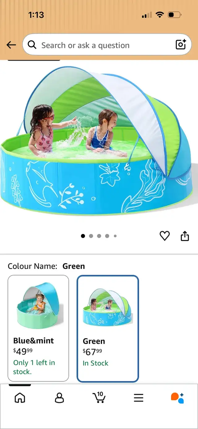  Foldable Water Play Pool with Canopy new  in Hot Tubs & Pools in City of Toronto - Image 3