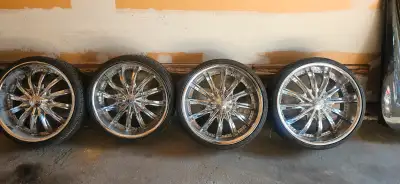 Borghini rims with Saffiro tires 225/30ZR20 In great shape 80% ish tire wear, no curb rash, multi bo...