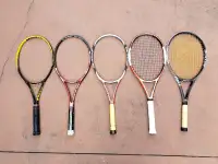 Tennis racquets x 5