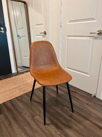 Leather Dining Chair/ brown  - NEVER USED - $50
