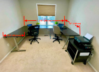 2 Corner Desks with Connector Desk