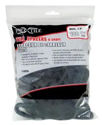Toolway Tile Spacers Pro-X-Tile with "U" Shape 1/4" (Pack of 100). The 6 mm (1/4") Tile Spacers help...