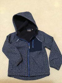 ATHLETIC WORKS BRAND SIZE XS 4-5 ZIP UP HOODED RAIN JACKET NAVY