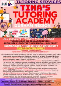 Tina's Tutoring Academy - Academic Help (Elem, HS, University)