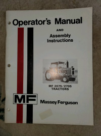 Massey Ferguson 2675, 2705 Tractor Operators Manual