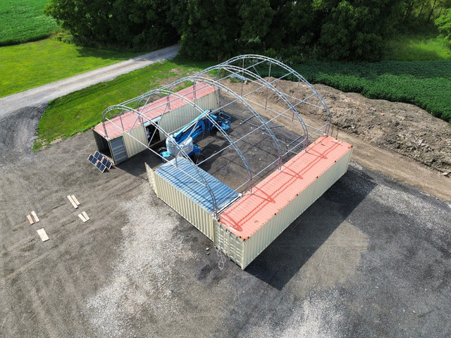 TMG Industrial 40' x 40' Dual Truss Container Shelter in Storage Containers in Cambridge - Image 2