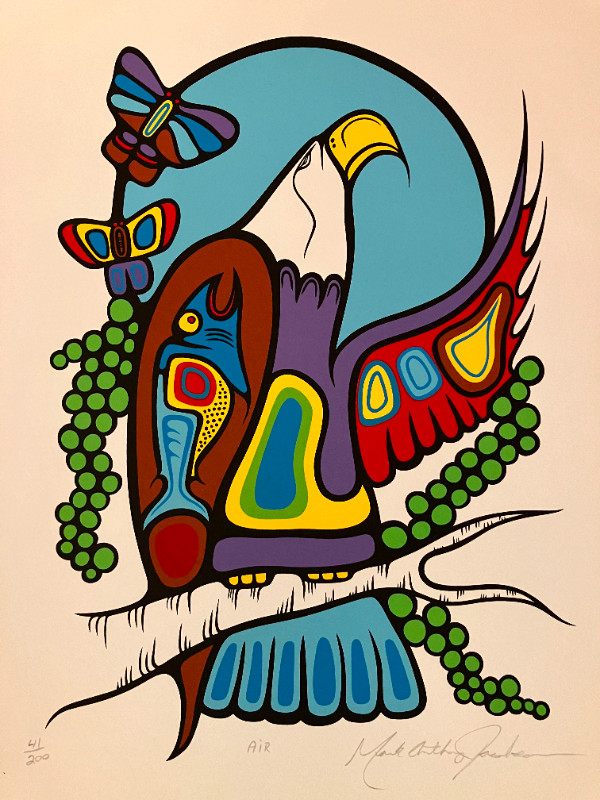 Indigenous Woodland Native Art Serigraph Marc Anthony Jacobson in Arts & Collectibles in Sarnia - Image 2