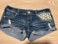 Brand New Almost Famous distressed low rise wash cheeky shorts 9
