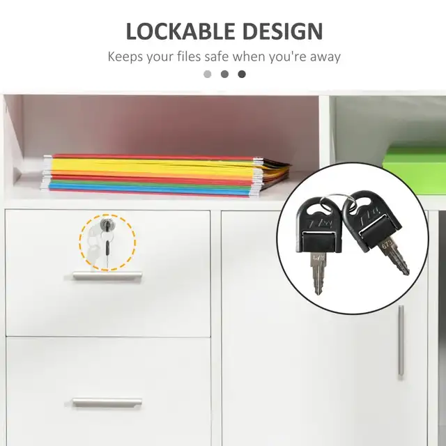 White lateral Filing Cabinet Open Storage Shelf, Printer Stand in Bookcases & Shelving Units in Markham / York Region - Image 8