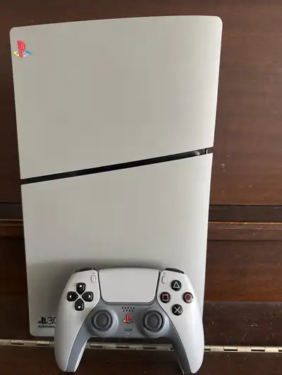 PS5 Slim Digital 1TB with upgraded faceplates and controller, View more